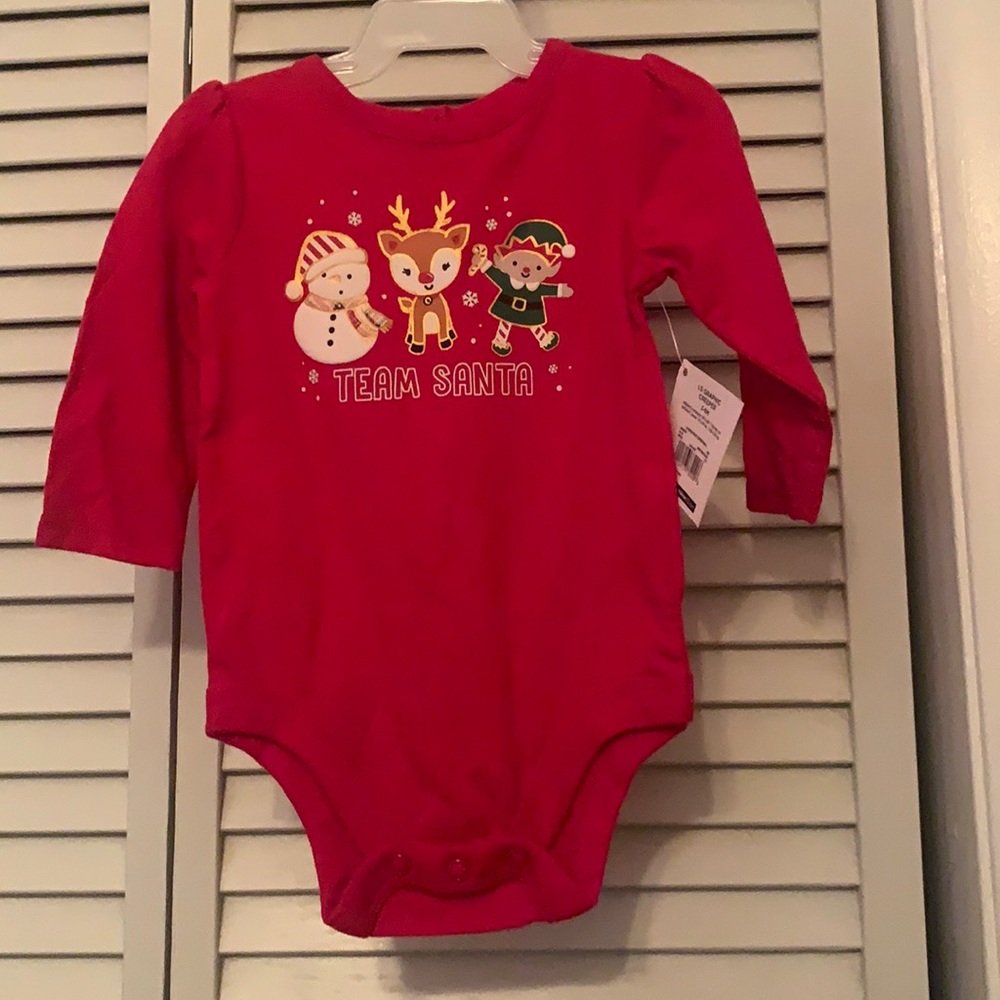 Holiday Time infant Team Santa onesie